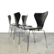 Set of 4 butterfly chairs 3107 by Arne Jacobsen for Fritz Hansen, 1976 Denmark
