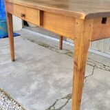 Old rustic farm table, one drawer - 1m30