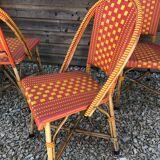 Set of 4 chairs of "bistro" in natural rattan
