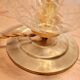 Vintage globe table lamp in molded glass