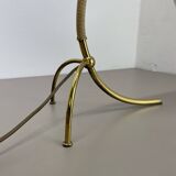Tripod kalmar stilnovo style hollywood regency table lamp in brass, austria, 1950s