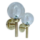 Pair Vintage Scandinavian Glass Wall Lights