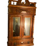 Lion's head oak shelf cabinet