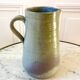 blue stoneware pitcher artisanal pottery 70s