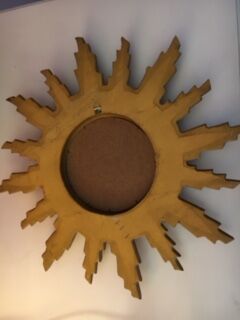 Mirror sun gilded wood leaf 57 cm, middle XXth