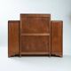 Cabinet Art Déco en noyer et érable œil de perdrix de l'école d'Amsterdam avec portes en verre, années 1930