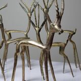 Family of 7 African brass gazelles or antelopes from the 50s and 60s, Congo