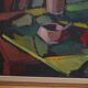 Original mid-century Swedish oil on canvas – “Kubisk Still Life” by Bror Göransson – vintage & framed – 75 × 64 cm (29.5" × 25.2")