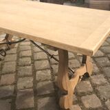 Monastery table in stripped solid oak