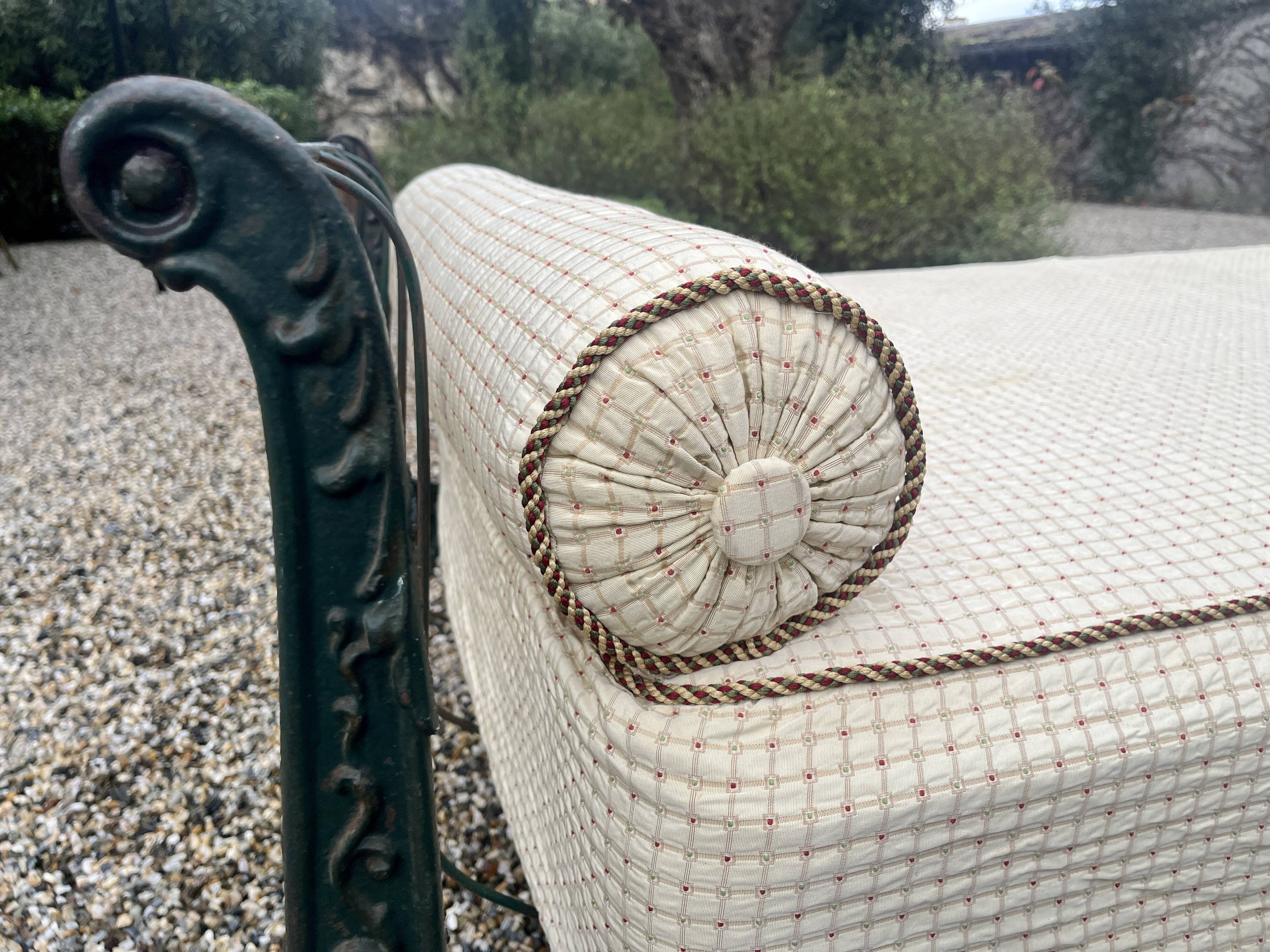 19th century French folding iron daybed