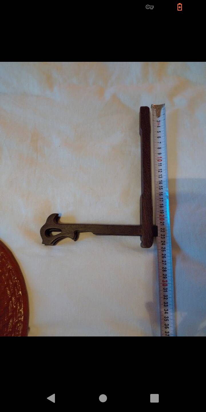 Dish, Indian tray painted in burgundy and tripod