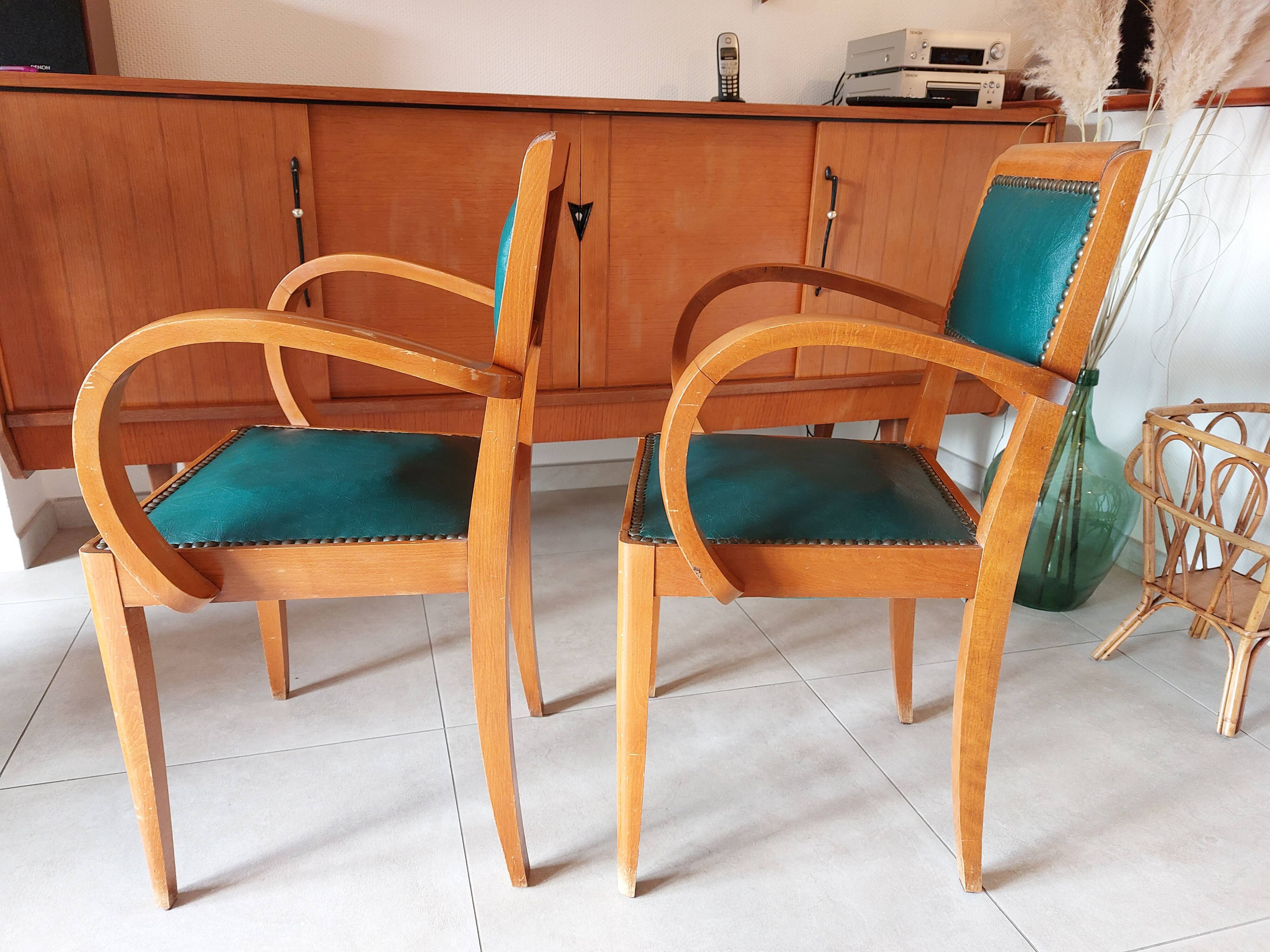 green leather bridge chairs