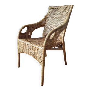 fauteuil vintage en rotin