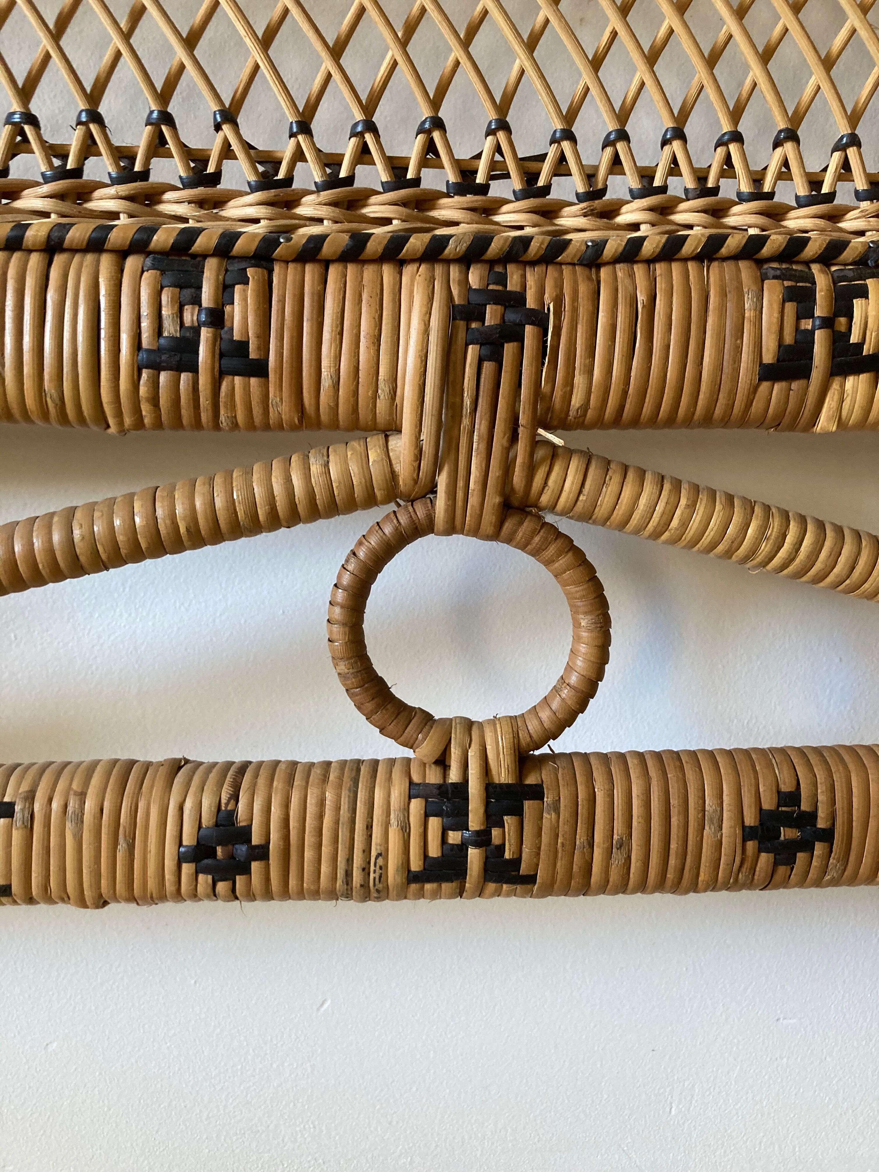 Rattan and wicker headboard