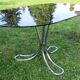 Giotto Stoppino Vintage Italian Smoked Glass and Chrome Oval Table