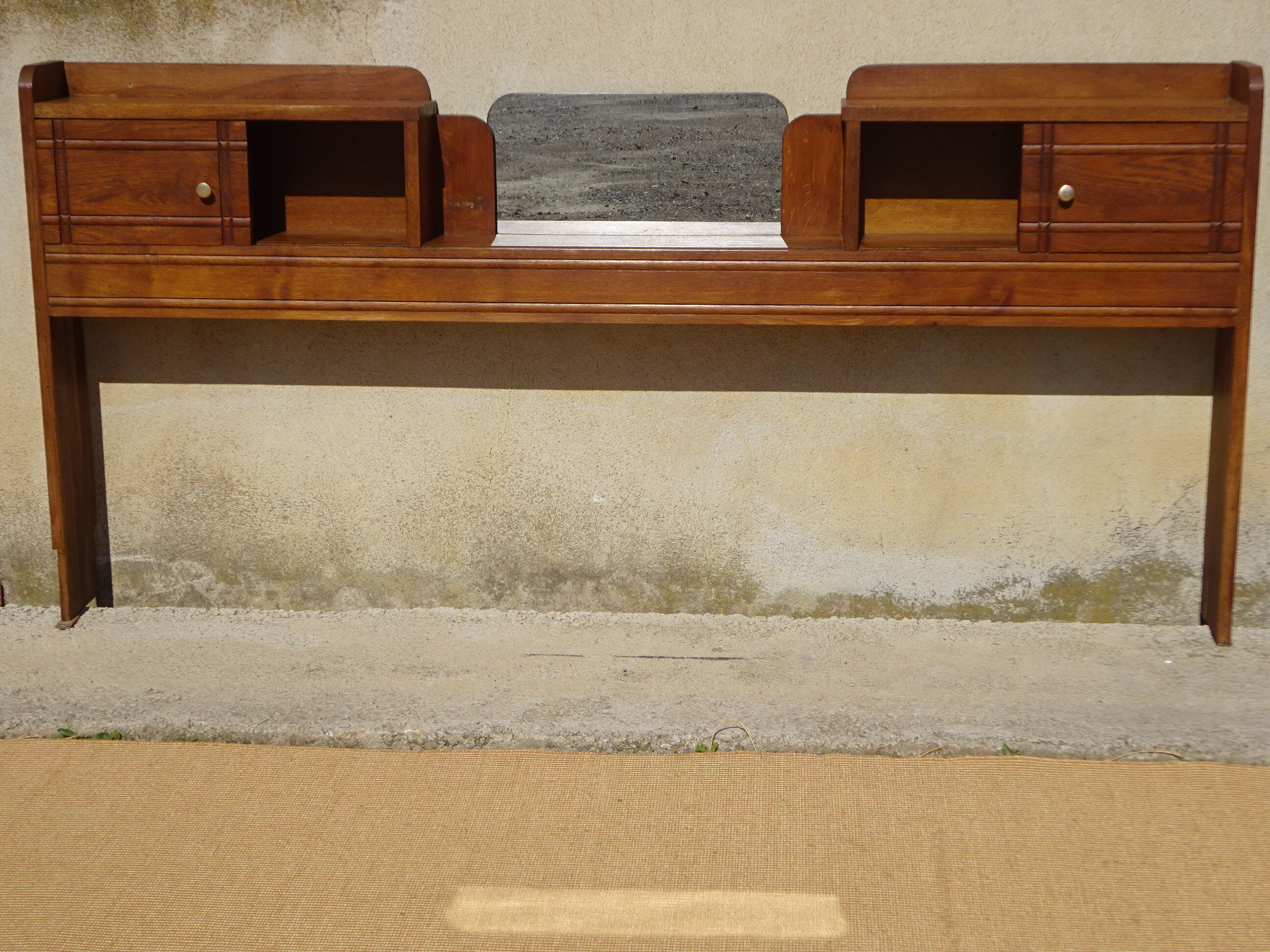 Cozy oak with sliding doors and mirror, art deco era