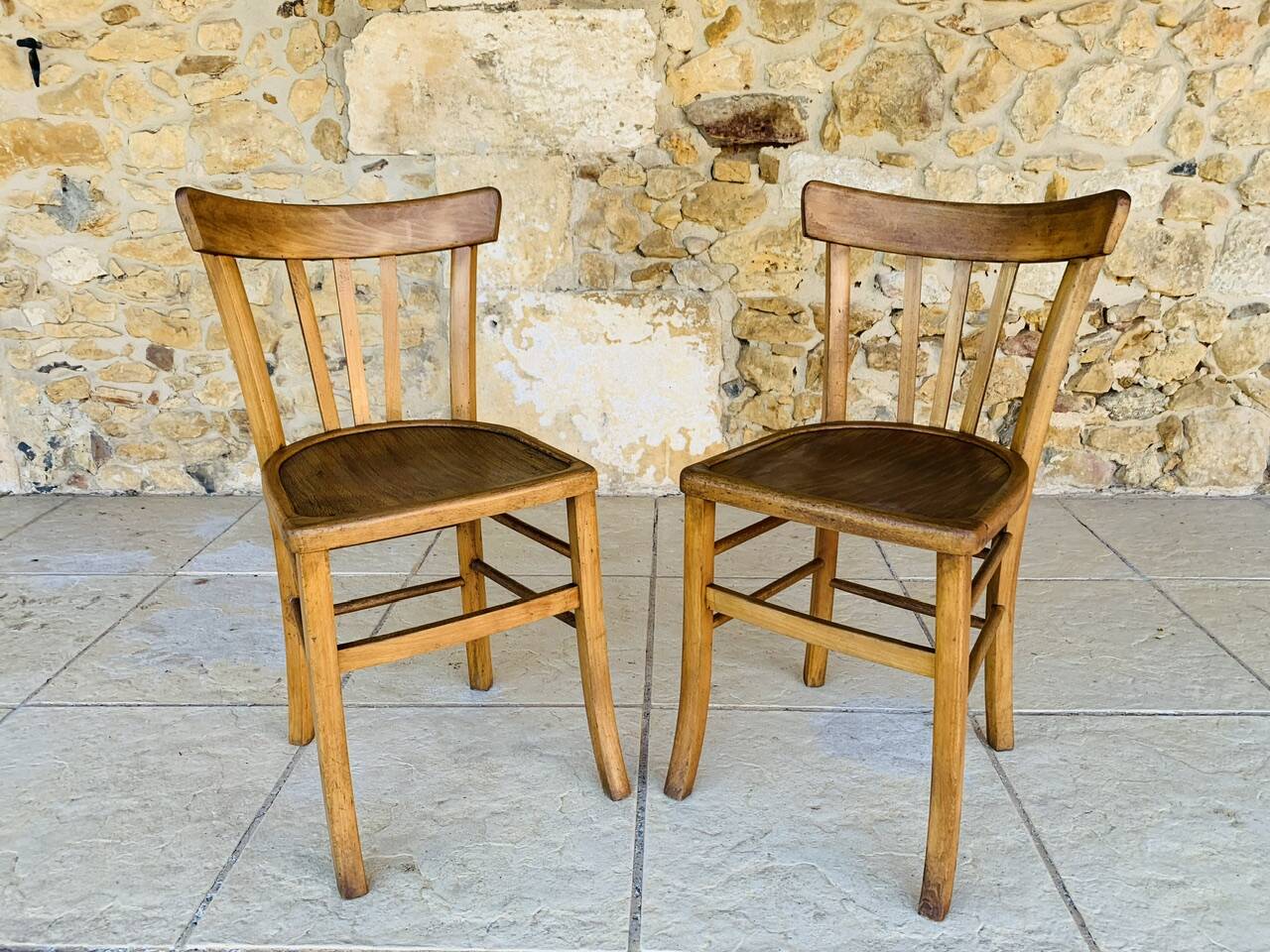 Pair of bistro chairs by Luterma, circa 50-60