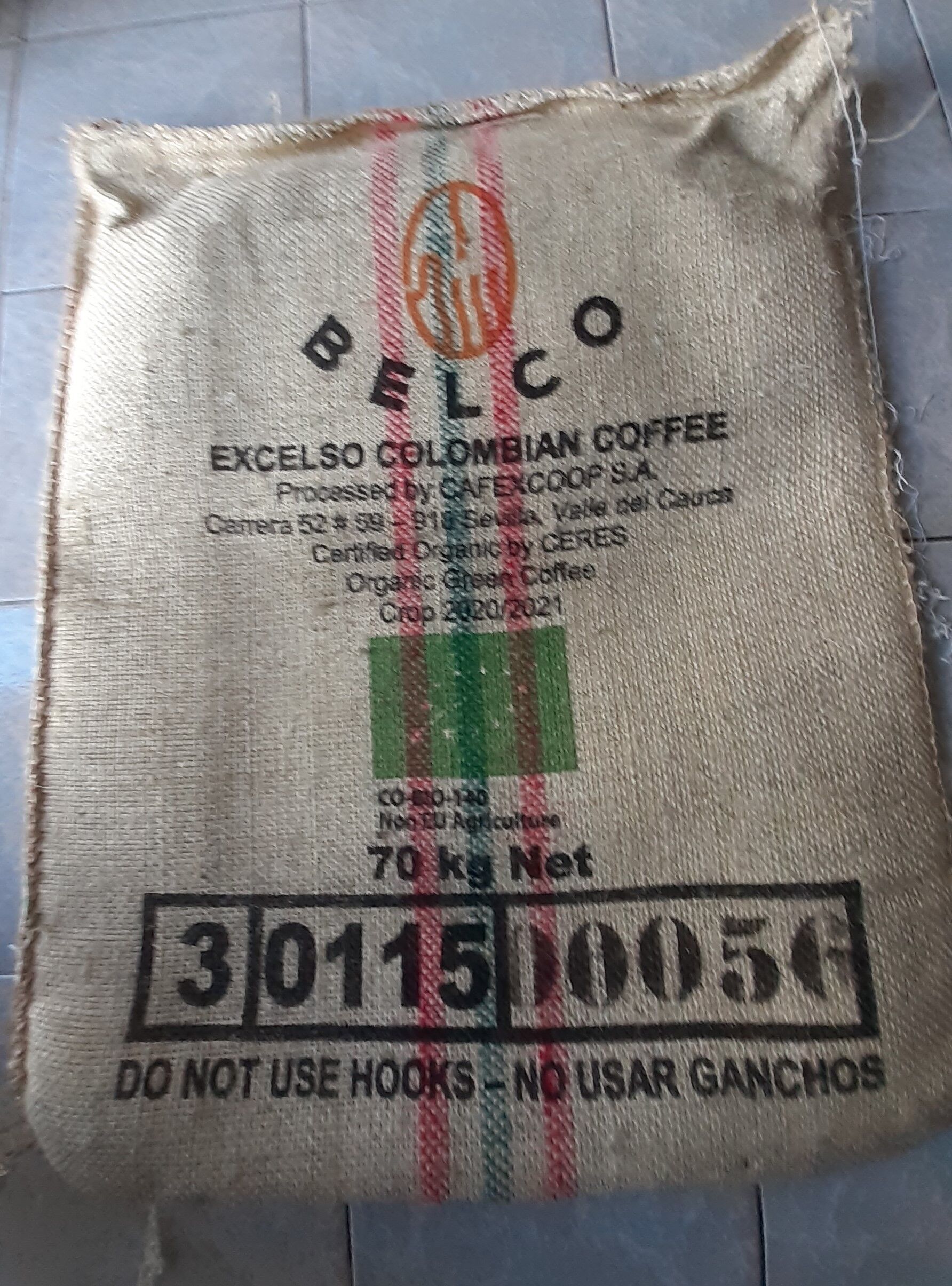 Coffee burlap bag colombia fabrica