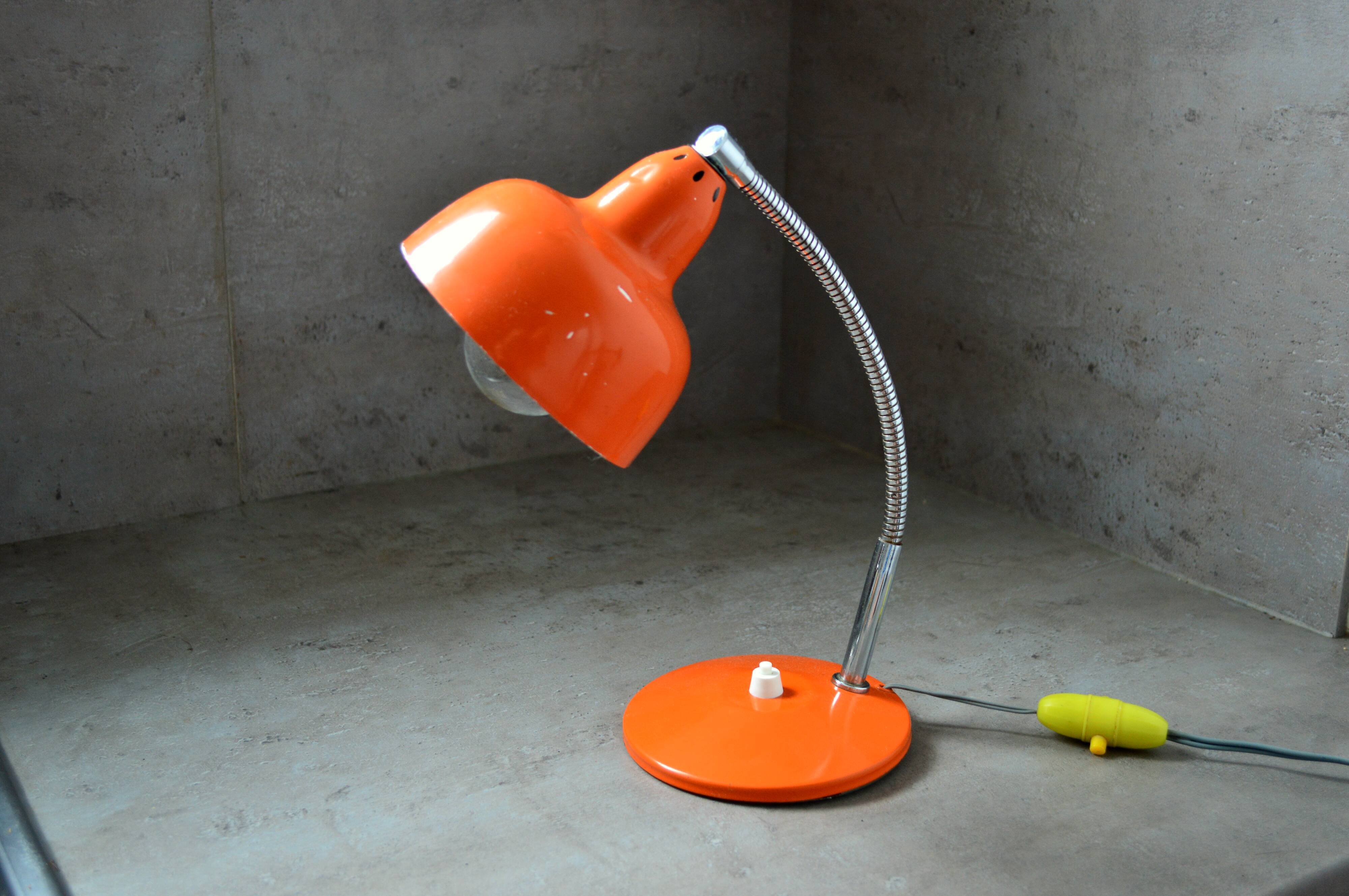 70s desk lamp orange