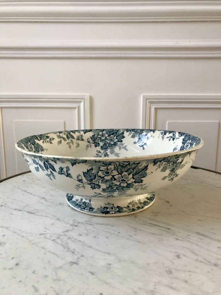 Salad bowl in iron sand saint-amand model "marie-louise" 1880 - xixth