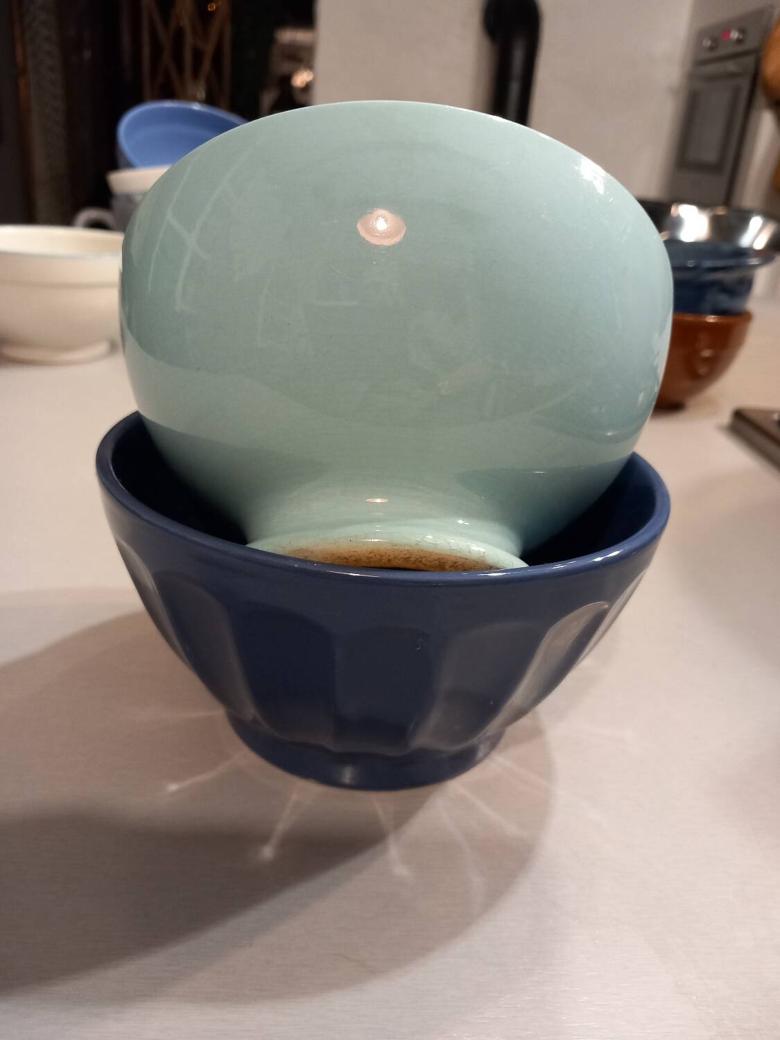 Set of 10 old vintage bowls