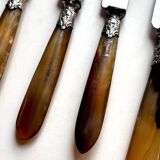 18 Wiskemann table knives in horn