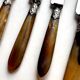 18 Wiskemann table knives in horn