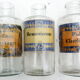 3 apothecary jars, antique blown glass pharmacy