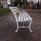1960s cast iron and wood bench