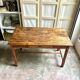 Table de ferme en bois foncé 1 tiroir