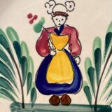 Quimper de Bretagne decorative plates with vintage characters