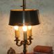 French empire style brass bouillotte table lamp green crackle effect shade