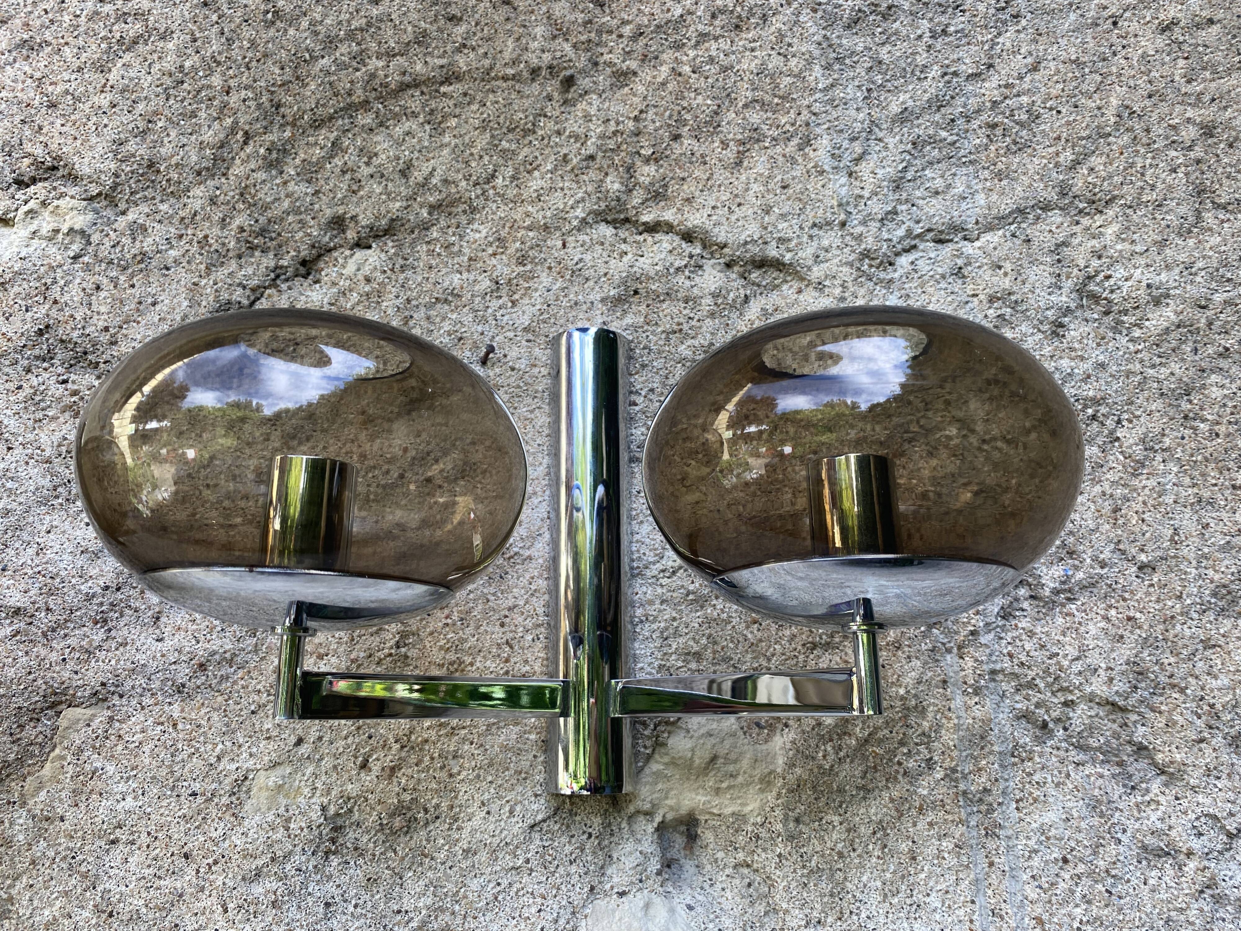 Pair of Amilux space age wall lights, 1970s