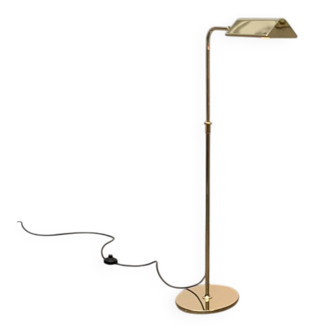 Vintage Hollywood Regency floor lamp in German brass by Florian Schulz.