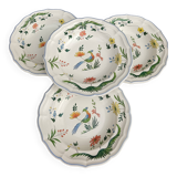Set of 4 gien "bird of paradise" soup plates