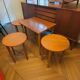 Modular nesting coffee table with 4 integrated stools – Poul Hundeva