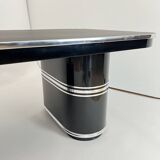 New York Desk in Black Lacquered Metal & Linoleum from Mauser, Germany, 1950