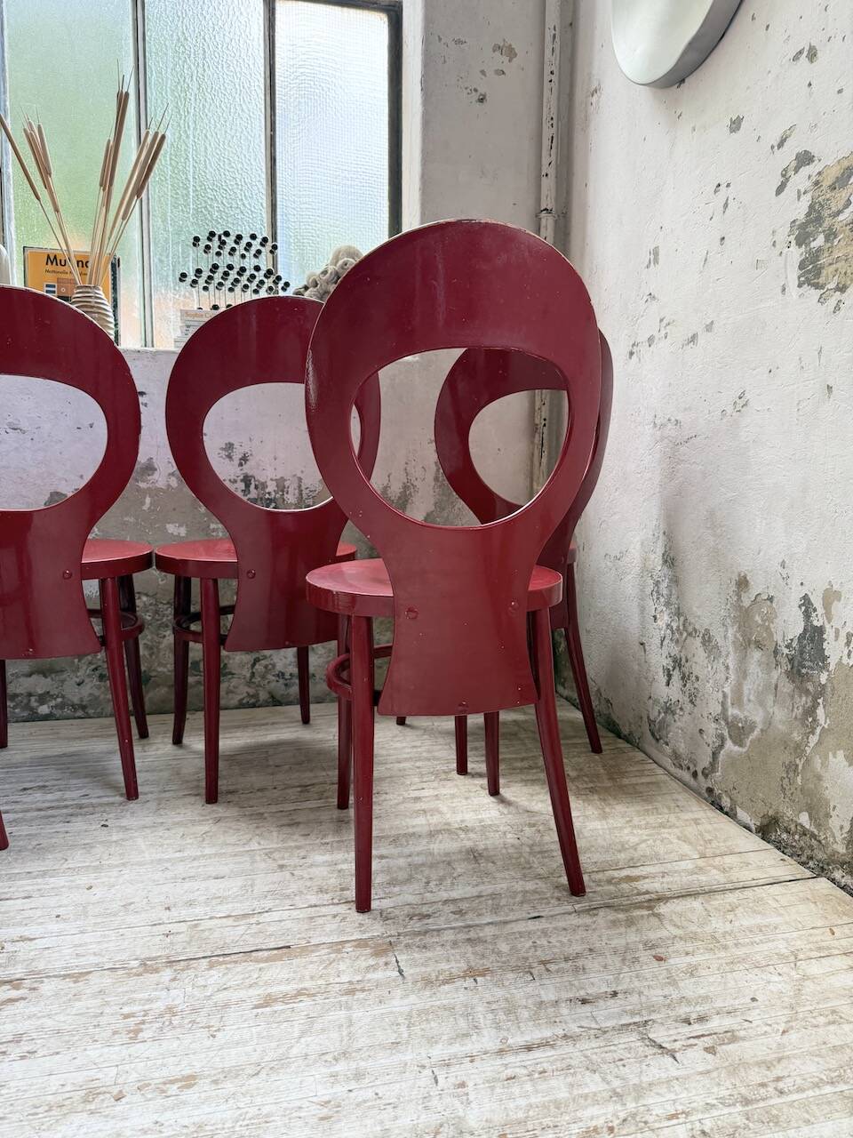 Set of 6 Baumann bistro chairs, Mouette model