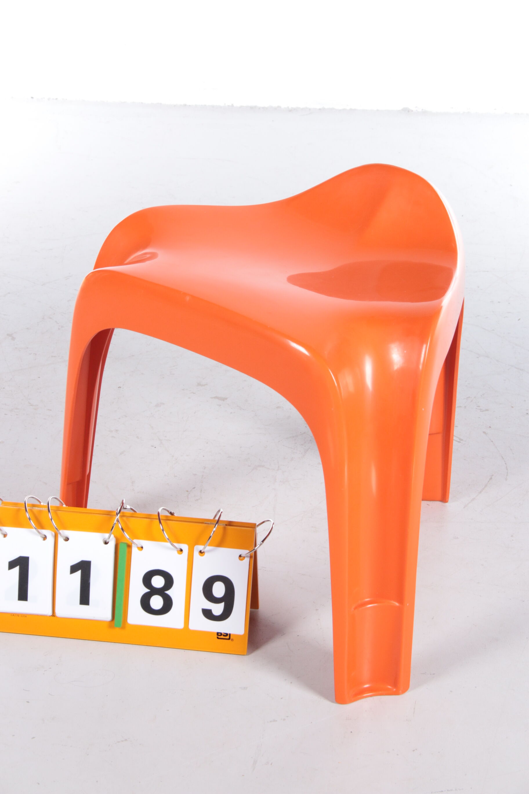 Tabouret vintage orange space age par Casala, 1960