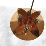 Suspension in copper gilded 8 lamps 1970 s