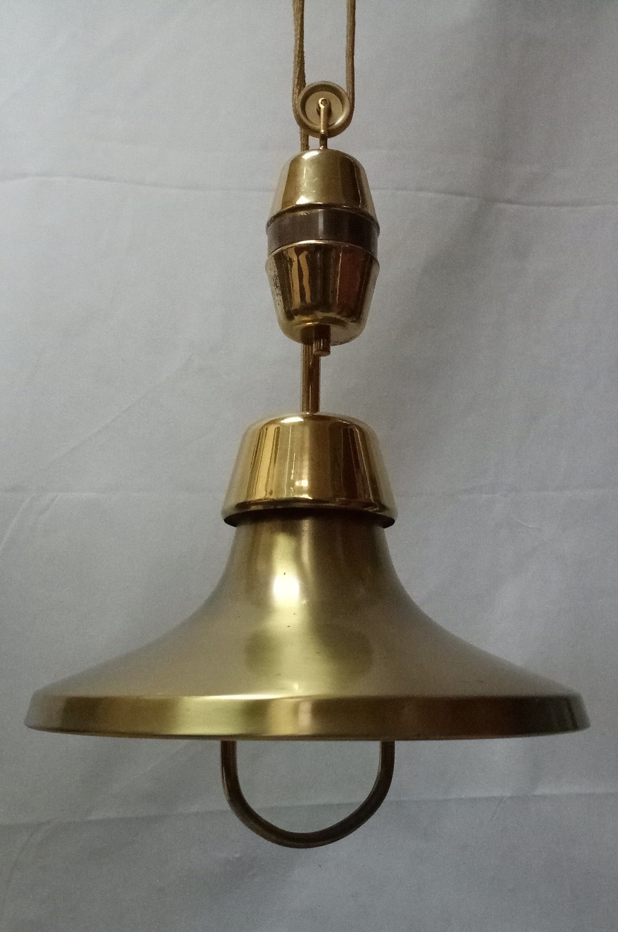 Adjustable scandinavian  brass ceiling lamp from the 70s