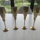 Set of 4 gold metal flutes, vintage 1970