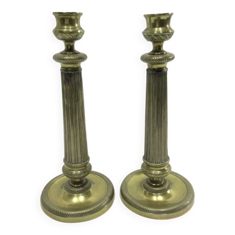 Pair of bronze candlesticks