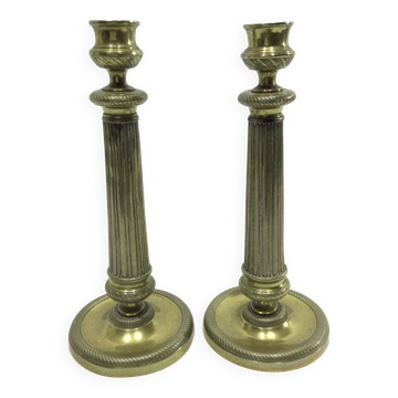 Pair of bronze candlesticks