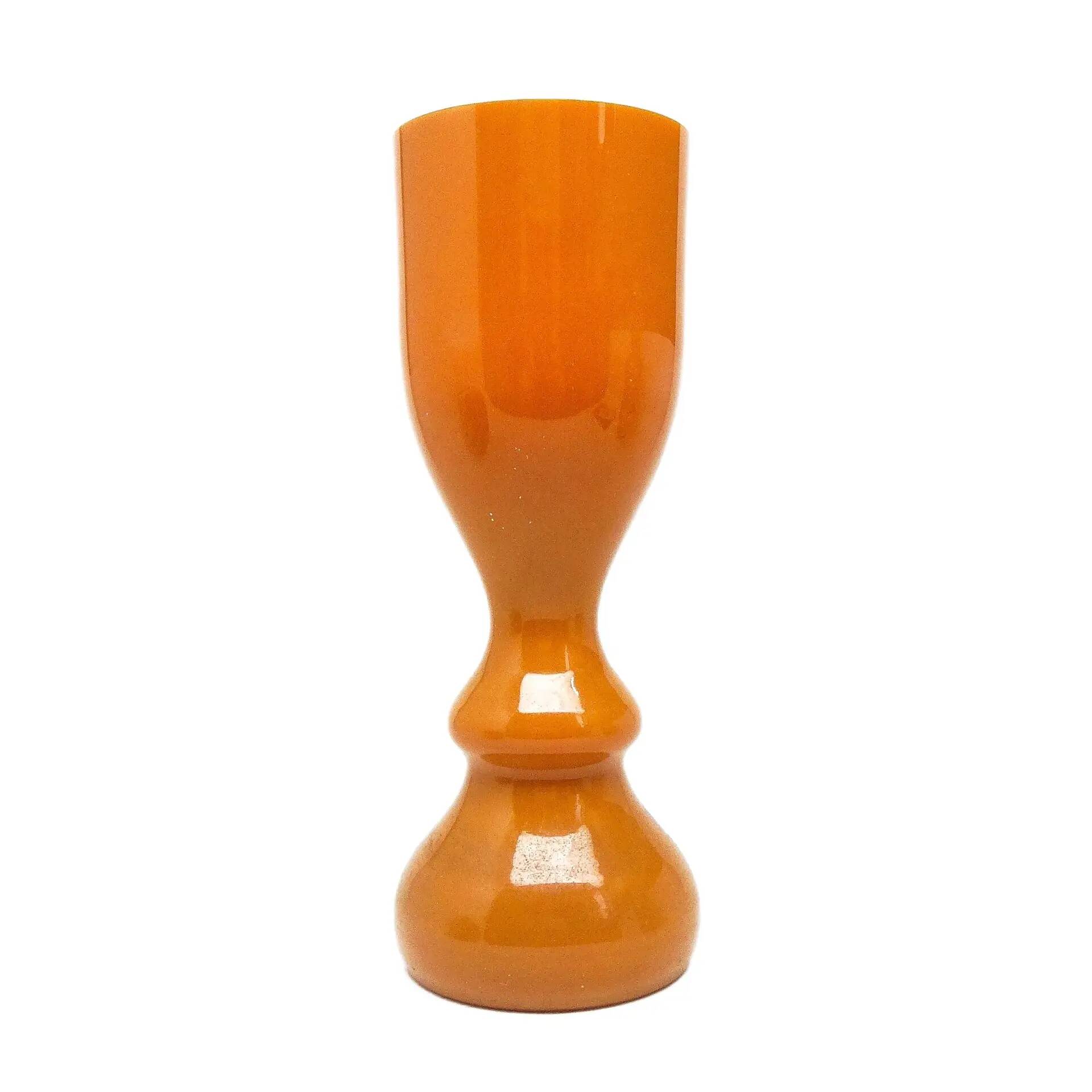 Angel vase, modernism, orange glass, designed by S. Sadowski, Poland, 1970s