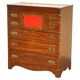 Vintage military commode FINE hardwood, brass and leather.