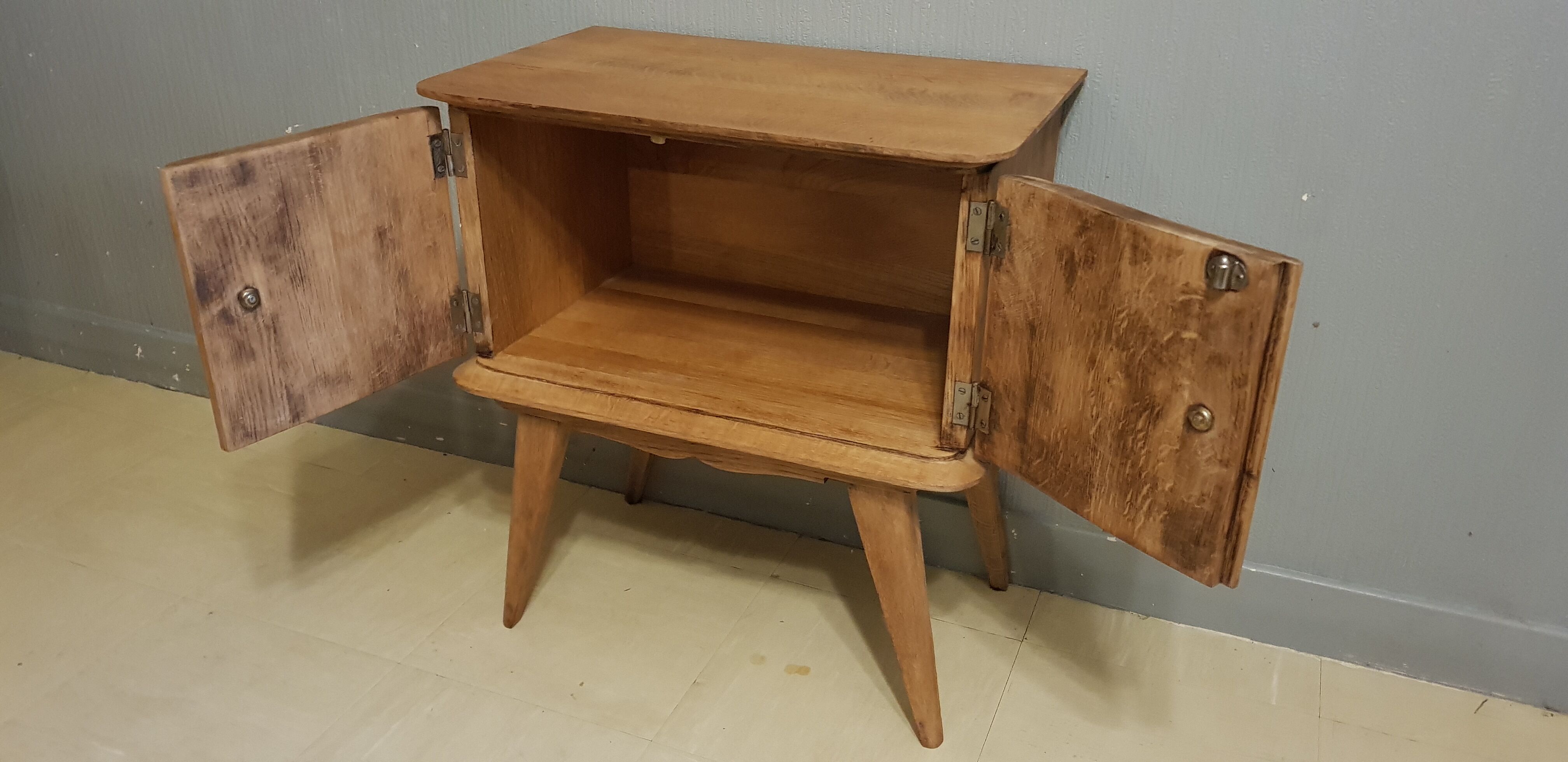 Scandinavian vintage bedside compass feet