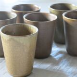 6 stoneware mazagrans/goblets from Digon Sarreguemines in very good condition