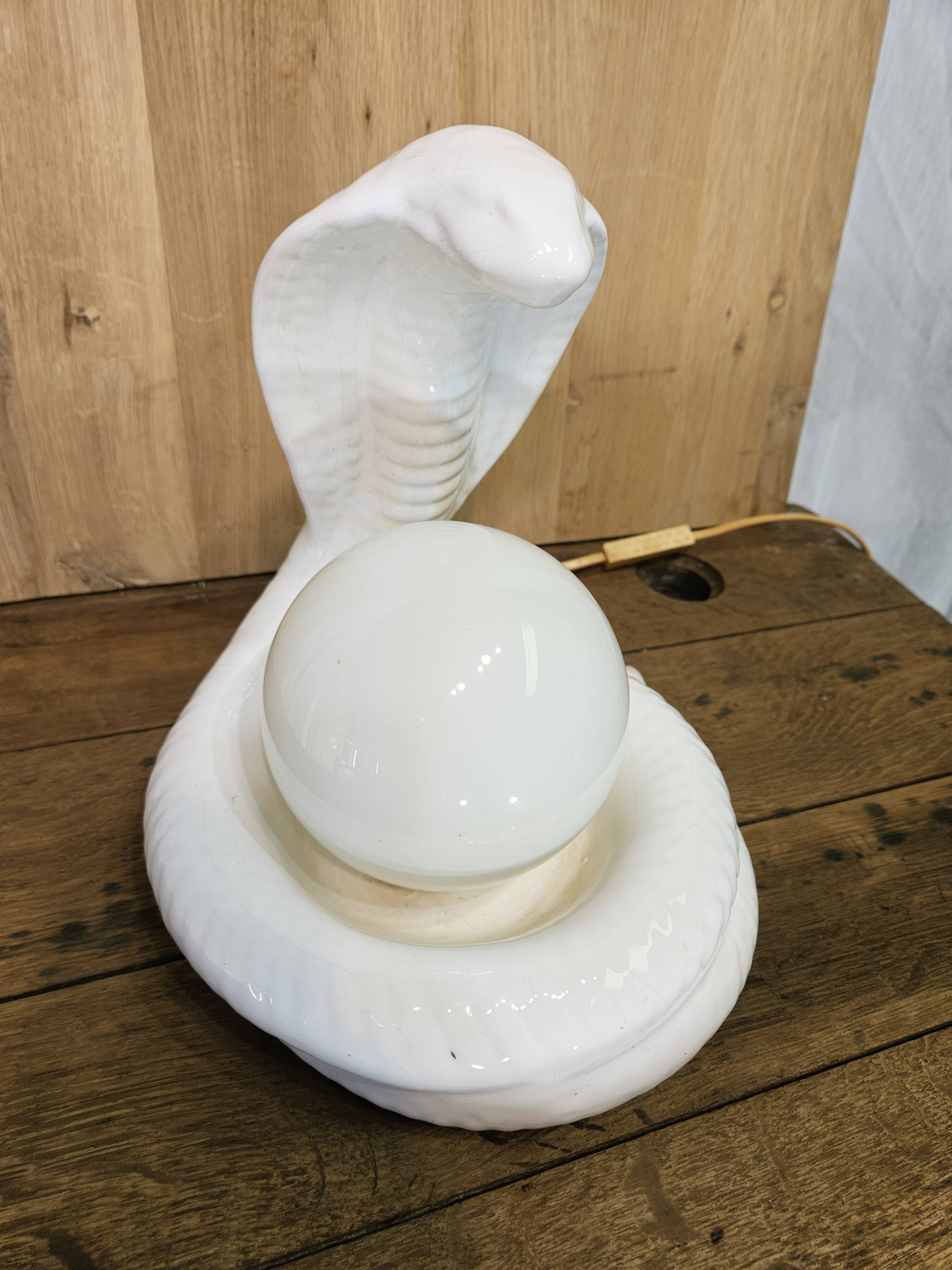 Cobra snake lamp 1970 1980 Avobin Italy