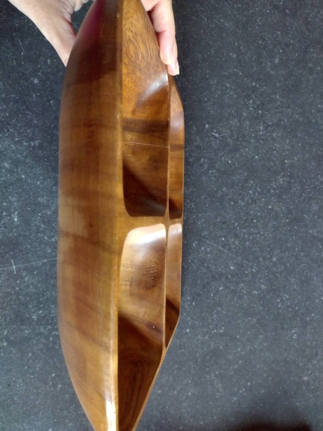 Vide poche plat apéritif bois